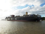 MSC LAURENCE (IMO 9467419), am 5.8.2016, Hamburg auslaufend, Elbe Höhe Finkenwerder /  Containerschiff / BRZ 140.096 / Lüa 365,82 m, B 48,4 m, Tg 15,5 m / 1 Diesel, STX-MAN 12K98MC-C7, 