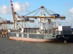 Das 300m Containerschiff MSC Agrigento am 29.08.16 Bremerhaven