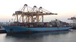 Das Containerschiff MSC Karlskrona am 10.09.16 in Bremerhaven