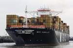 Containerschiff MSC Camille (IMO:9404651)am 24.09.2010 auslaufend Berendrecht Schleuse Hafen von Antwerpen.