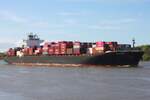 Containerfrachtschiff NYK RIGEL (IMO 9416977); Datum: 26.04.2026; Aufnahmeort: Elbe/Hafen Hamburg, Deutschland.