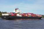 Containerfrachtschiff NYK RIGEL (IMO 9416977); Datum: 26.04.2026; Aufnahmeort: Elbe/Hafen Hamburg, Deutschland.