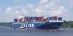 Hamburg a 15.7.10 - CMA CGM PELLEAS luft ein. 2008 gebaut, 120.853 tdw gro.