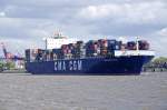 CMA CGM Pelleas am 4.5.2010 elbeabwrts aus dem Hamburger Hafen 