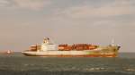 OOCL CHARISMA im Aug 93 in die Elbe bei Cuxhaven einlaufend.- Bj 1982, 30.790tdw. - OOCL ist die Abk. fr Orient Overseas Container Line, Hongkong.