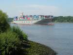 Hamburg a 28.7.05, WANHE bringt uns allen die neuesten Chinaprodukte:-))
(Bj1997, L:280m, Geschw:24.5kn)