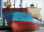Maersk Newport im August 2008 nach der Schiffstaufe in Stralsund.