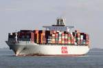 Containership  OOCL Netherlands  IMO:9143075 Cuxhaven Elbe am 06.03.2012 