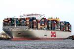Containerfrachtschiff  OOCL SWEDEN (IMO 9922603); Datum: 27.08.2026; Aufnahmeort: Elbe/Hafen Hamburg, Deutschland.