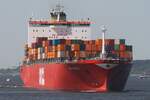 Containerfrachtschiff OOCL MONTREAL (IMO 9253739); Datum: 13.08.2026; Aufnahmeort: Elbe/Hafen Hamburg, Deutschland.