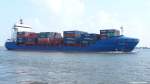 Containerschiff PICTOR J bei Hamburg-Blankenese am 27.07.2014.
