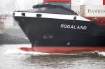 Die  ROGALAND  (jetztiger Name ist  Mangan , IMO: 9334105) am 27.Jänner 2009 auf der Elbe in Hamburg.