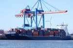 Die am Containerterminal Altenwerder in Hamburg liegende Reinbek IMO-Nummer:9313204 Flagge:Liberia Lnge:169.0m Breite:27.0m Baujahr:2005 Bauwerft:Meyer Werft,Papenburg Deutschland aufgenommen am