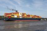 Containerfrachtschiff SCI DELHI (IMO 9699127); Datum: 27.08.2026; Aufnahmeort: Elbe/Hafen Hamburg, Deutschland.