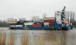 Auf dem NOK bei Hochdonn  Richtung Kiel das Containerschiff TRANS ALREK /ST.John‘s  (IMO: 9330953) beobachtet und abgelichtet am 06.04.2011.