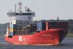 Containerfrachtschiff WEC MONDRIAAN (IMO 9354363); Eigner/Betreiber: WEC; Datum: 05.10.2026; Aufnahmeort: Elbe/Hafen Hamburg, Deutschland.