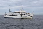 Die MS Baltica der Reederei BSTW Baltic Schiffahrt und Touristik auf dem Weg von Khlungsborn Seebrcke beim Einlaufen in Warnemnde am 01.10.2017