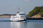 Fahrgastschiff fr Rundfahrten an der Kste der Insel Rgen   Cap Arkona  - Reederei Lojewski  hier bei Ausfahrt in Richtung Kreidefelsen am 13.05.2005