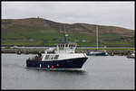 LADY LAURA kehrt von einer Küstenfahrt mit Touristen zurück und läuft am 11.4.2017 in den Hafen Dingle ein.