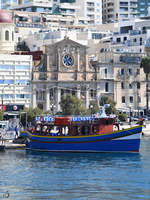 Das Ausflugsschiff  Stella Maris VIII  im Marsamxett Hafen. (Sliema, Oktober 2017)