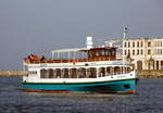 Das 26m lange Fahrgastschiff SELENE am 25.03.22 in Warnemünde