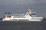 Fahrgastschiff WAPPEN VON CUXHAVEN (IMO 7525918) Datum: 15.09.2026; Aufnahmeort: Elbe/Cuxhaven, Deutschland.