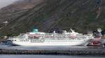 Das Kreuzfahrtschiff Amadea am 21.07.2014 im Hafen von Honningsvag.