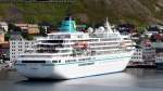 Die Amadea am 21.07.2014 im Hafen von Honningsvag.