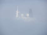 MS Albatros am 06.10.2017 im Hafen von Tanger/Marokko.
Nur Schornstein und Antennen ragen aus dem Nebel hervor.