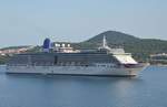 MS Arcadia verlässt am 21.05.2018 den Hafen von Dubrovnic in Kroatien.