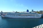 Kreuzfahrtschiff 'AURORA' von P&O Cruises, IMO 9169524, Bj. 2000, Eigner: Carnival Plc. Aufgenommen am 29.09.2018 im Hafen von Halifax, Nova Scotia, CA.