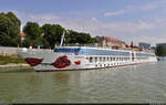 Das Flusskreuzfahrtschiff  A'Rosa Bella  liegt am Donau-Ufer von Bratislava (SK).

🧰 A-Rosa Flussschiff GmbH
🕓 26.8.2022 | 11:46 Uhr