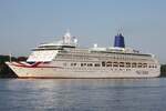 Kreuzfahrtschiff AURORA (IMO 9169524); Eigner/Betreiber: P&O Cruises; Datum: 15.07.2026; Aufnahmeort: Elbe/Hafen Hamburg, Deutschland.