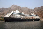 Kreuzfahrtschiff AZAMARA ONWARD (IMO 9187887) in der Bucht von Kotor (Montenegro), Adria, Mittelmeer, 07.09.2026