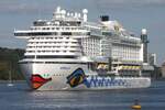 Kreuzfahrtschiffs AIDA PERLA (IMO 9636967); Eigner/Betreiber: AIDA; Datum: 08.08.2028; Aufnahmeort: Elbe/Hafen Hamburg, Deutschland.