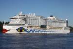 Kreuzfahrtschiff AIDA PRIMA (IMO 9636955); Eigner/Betreiber: AIDA; Datum: 25.09.2026; Aufnahmeort: Elbe/Hafen Hamburg, Deutschland. (weiterer Suchbegriff: AIDAprima )