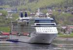 Die Celebrity Eclipse am 13.05.15 im Geiranger Fjord in Norwegen.