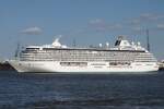 Kreuzfahrtschiff CRYSTAL SERENITY (IMO 9243667); Datum: 11.07.2026; Aufnahmeort: Elbe/Hafen Hamburg, Deutschland.