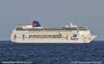 Die Grand Mistral der Ibero Cruceros verlsst am 1. Oktober 2010 den Hafen von Lanzarote. Bild Christian Brechbhl