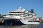 Die HANSEATIC SPIRIT Kreuzfahrtschiff IMO-Nummer:9857640 Flagge:Malta L�nge:139.0m Breite:22.0m Baujahr:2021 Bauwerft:Vard Group AS,Norwegen am Cruise Center Hamburg Altona am 23.06.26