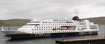 MS Hamburg IMO 9138329 am 02.08.26 im Hafen von Lerwick, Shetland Inseln, Schottland.