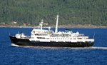 Das ehemalige Hurtigruten Schiff, MS Lofoten, am 05.09.16 auslaufend Trondheim (NOR)