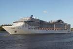 Kreuzfahrtschiff MSC PREZIOSA (IMO 9595321); Eigner/Betreiber: MSC; Datum: 26.04.2026; Aufnahmeort: Elbe/Hafen Hamburg, Deutschland.