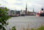 Lübeck-Burgtorhafen, das Expeditionsschiff N.G.EXPLORER IMO 8019356 hat gerade am Burgtorkai angelegt...