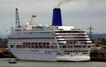 Das 261m lange Kreuzfahrtschiff ORANIA der P & O Cruises am 05.06.17 in Southampton