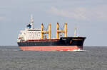 Bulk Carrier MOLESON (IMO:9542831)Flagge Schweiz L.181m B.30m auf der Elbe am 19.09.2021 vor Cuxhaven.