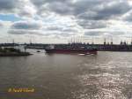 TRANS NANJING  (IMO 9496680) am 26.8.2014, Hamburg auslaufend, aus dem Köhlbrand kommend in die Elbe einbiegend /   Bulk Carrier (Panamax-Massengutfrachter)  / BRZ 51.255, Tragfähigkeit