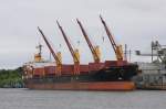 Der Frachter  Verila  aus Rimini lag am 5.6.2013 im Hafen von Gdansk in 
Polen vor Anker.