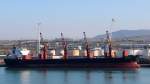 Die Woodgate am 26.10.2013 im Hafen von Civitavechia.