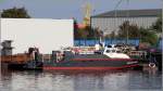 Der crew transporter KREBS JET liegt am 05.08.2015 im Fischereihafen II in Bremerhaven. Die KREBS JET ist 14,95 m lang und 3,80 m breit. Sie kann bis zu 12 Personen mit einer Höchstgeschwindigkeit von 40 kn transportieren. Heimathafen ist Gdynia (Polen).